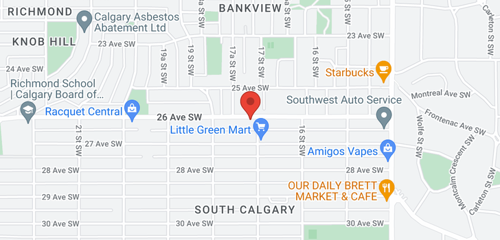 map of 205 1805 26 Avenue SW